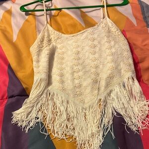 Chic Cream Fringe Camisole